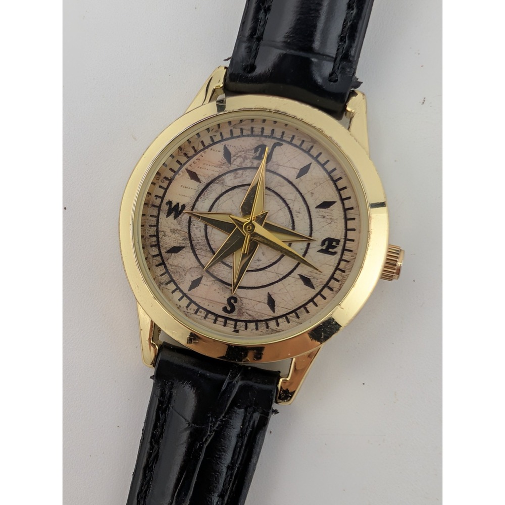 Charming Charlie Compass Dial Women's Watch 26mm Gold Case- New Battery